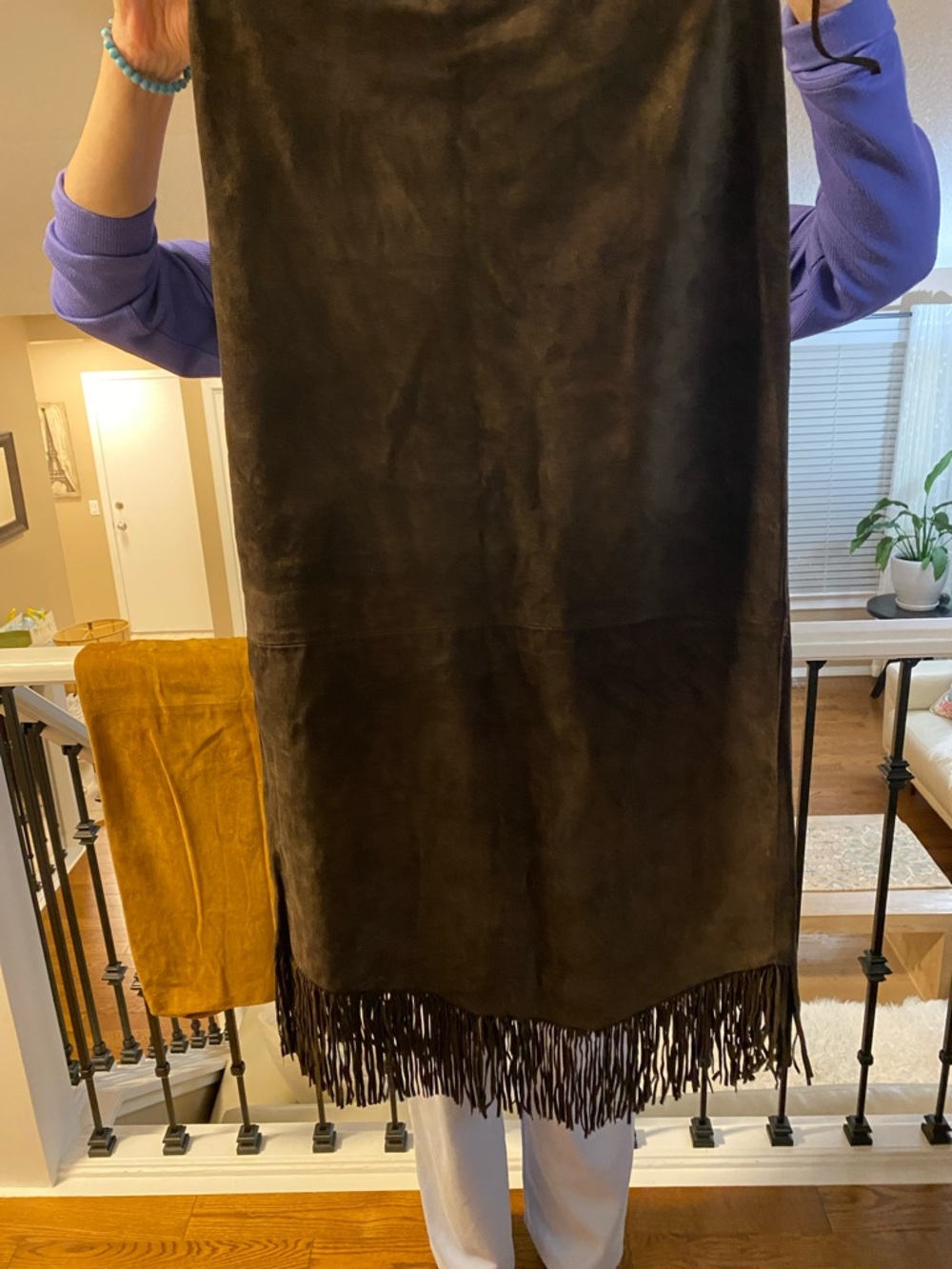 Black Suede Fringe Maxi Skirt - Elegant Boho Maxi